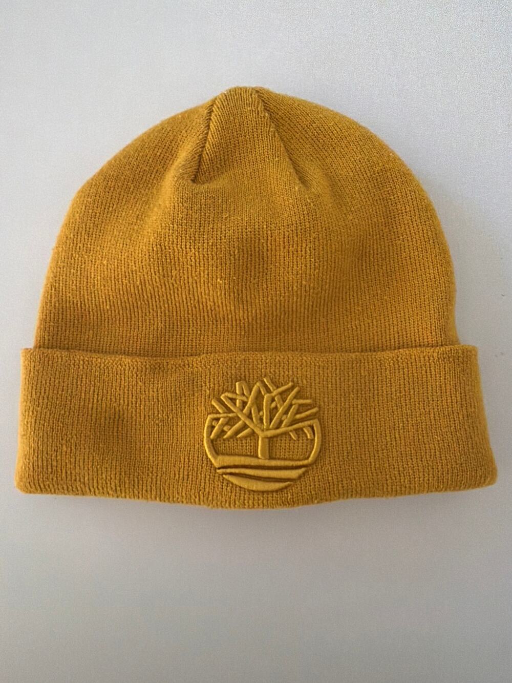 Timberland Core Tree Logo Knit Beanie Hat Mustard Yellow Gold OSFM Workwear